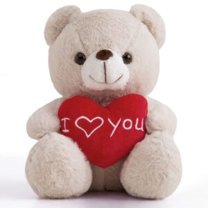 Osito de Peluche Crema con Corazón