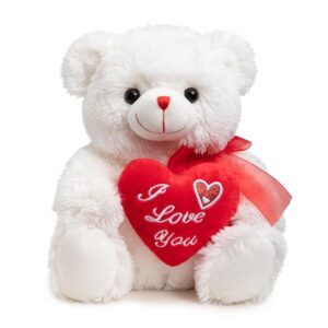 Osito de Peluche Blanco con Corazón "I Love You"